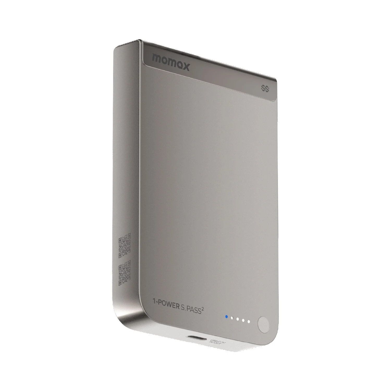 MOMAX 1-Power S.Pass2 Battery Pack — IP163Q22 · 10000mAh · Titanium