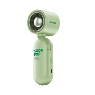MOMAX 1°GO CLAMP Compact Foldable Umbrella-Clip Mini Fan — IF22 · Green