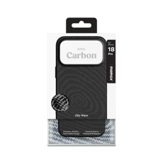 MOMAX SŌMA Carbon – City Wave Aramid Magnetic Case — MK · 黑色 / iPhone 18 Pro