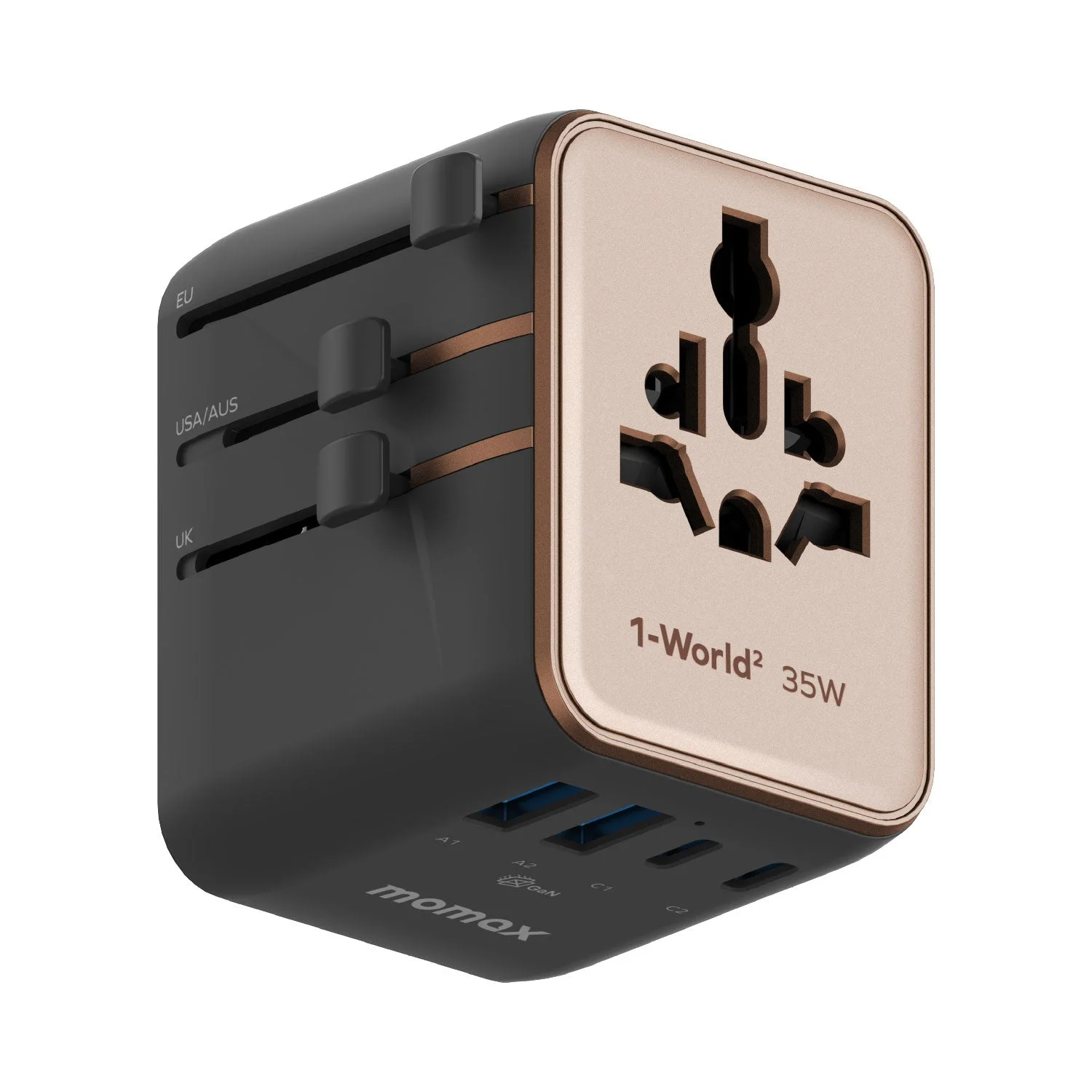 1-World² 5-Port Mini Travel GaN Charger 35W with Dual AC — official image 2