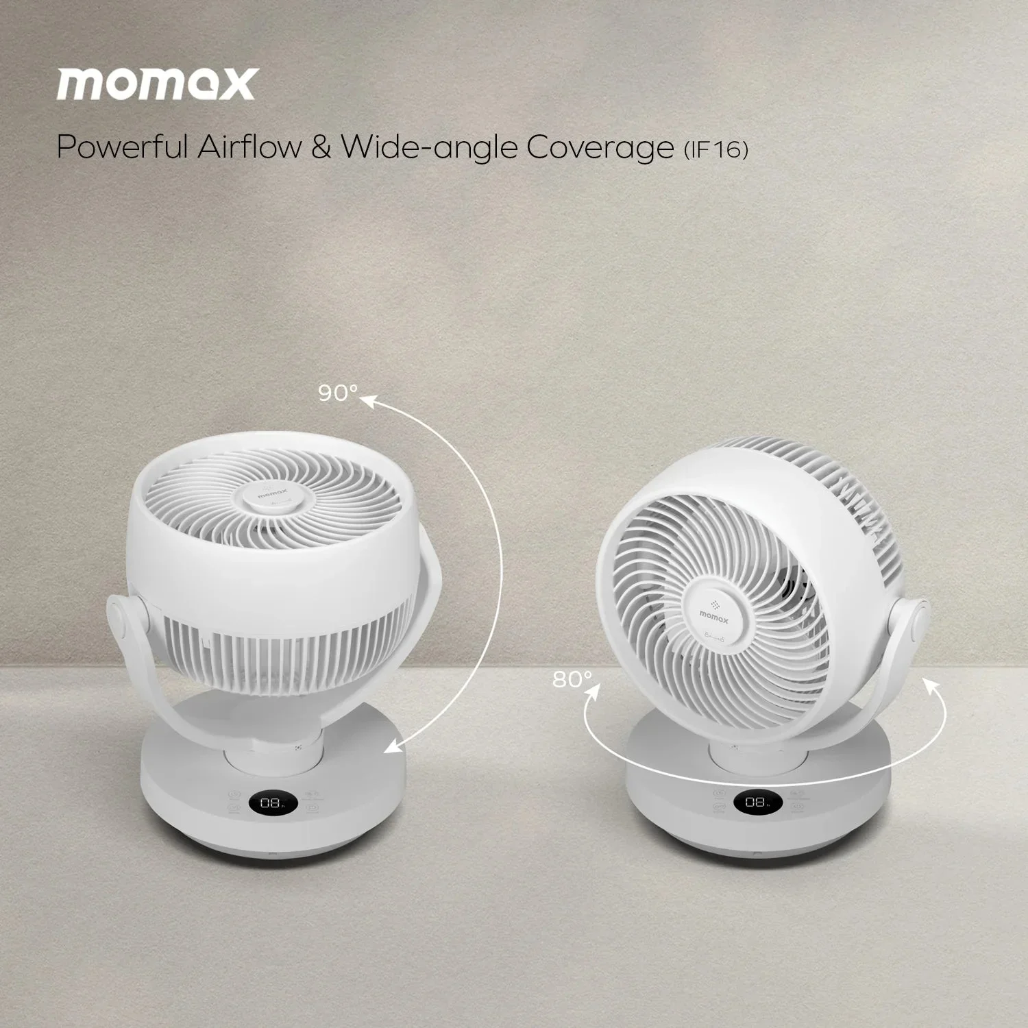 Airoma 3D air circulation fan — official image 2