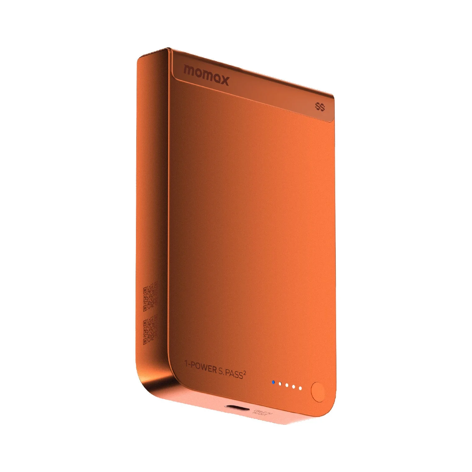 MOMAX 1-Power S.Pass2 Battery Pack — IP163Q22 · 10000mAh · Solar Orange